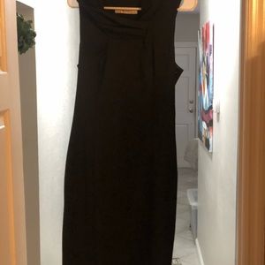 Black past knee Zara S dress with cowl neck